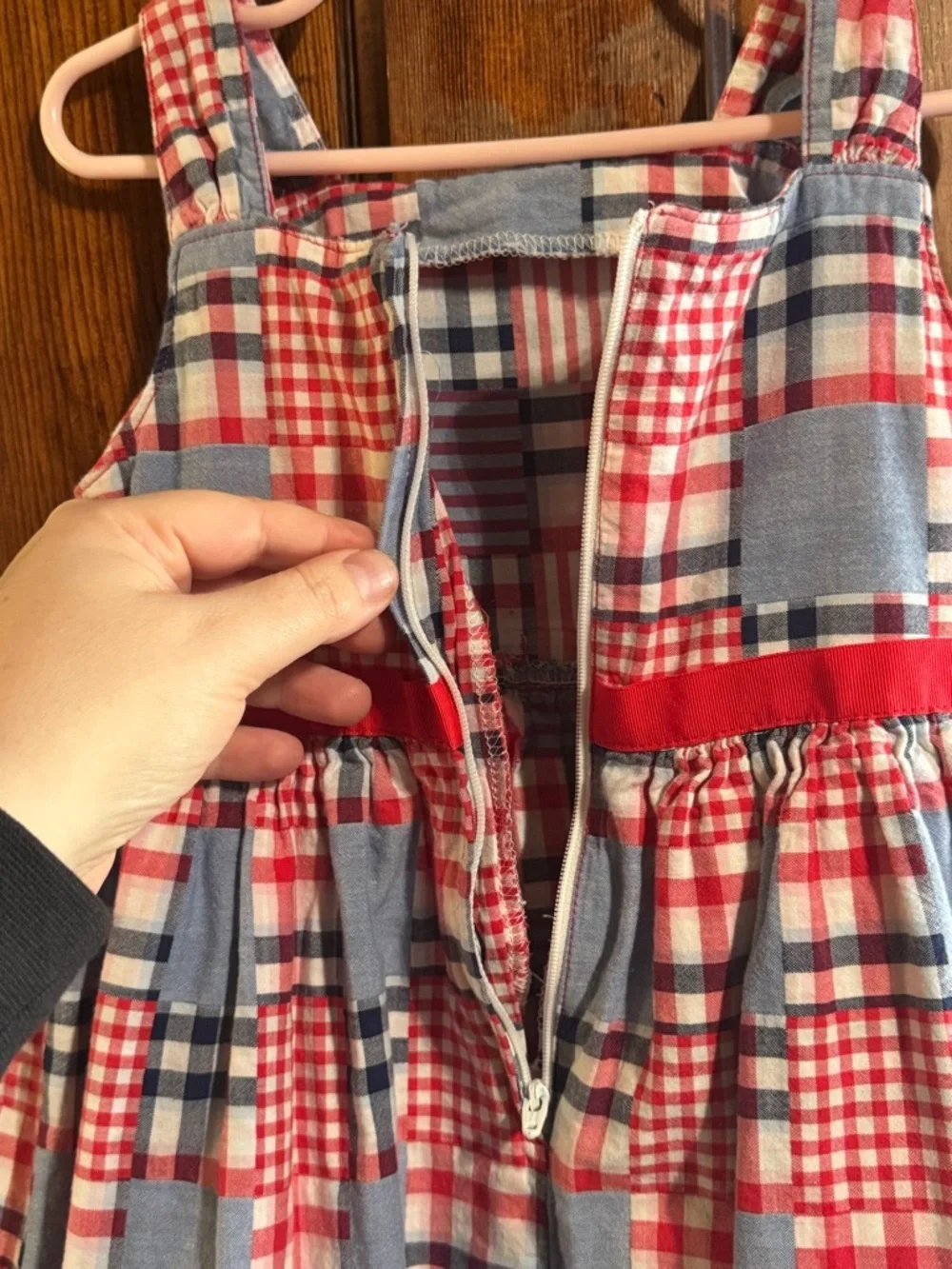 Gymboree Red White & Blue Patchwork Dress Size 5